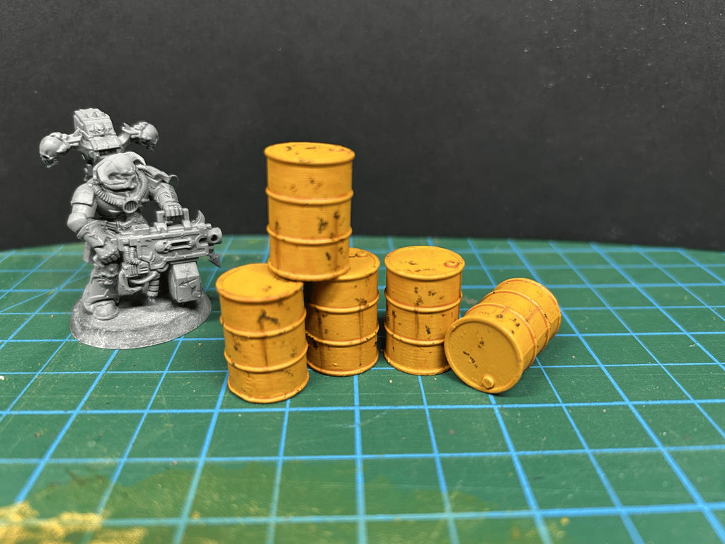Hand-Painted Oil Drum Scatter Terrain