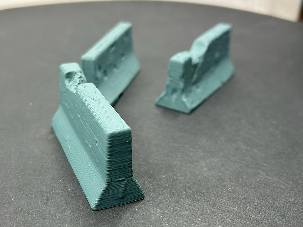 3D-Printed Damaged Concrete Barriers – Set of 3