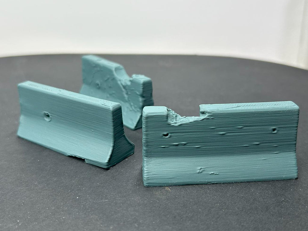 3D-Printed Damaged Concrete Barriers – Set of 3