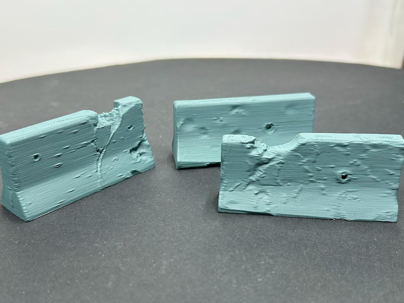 3D-Printed Damaged Concrete Barriers – Set of 3