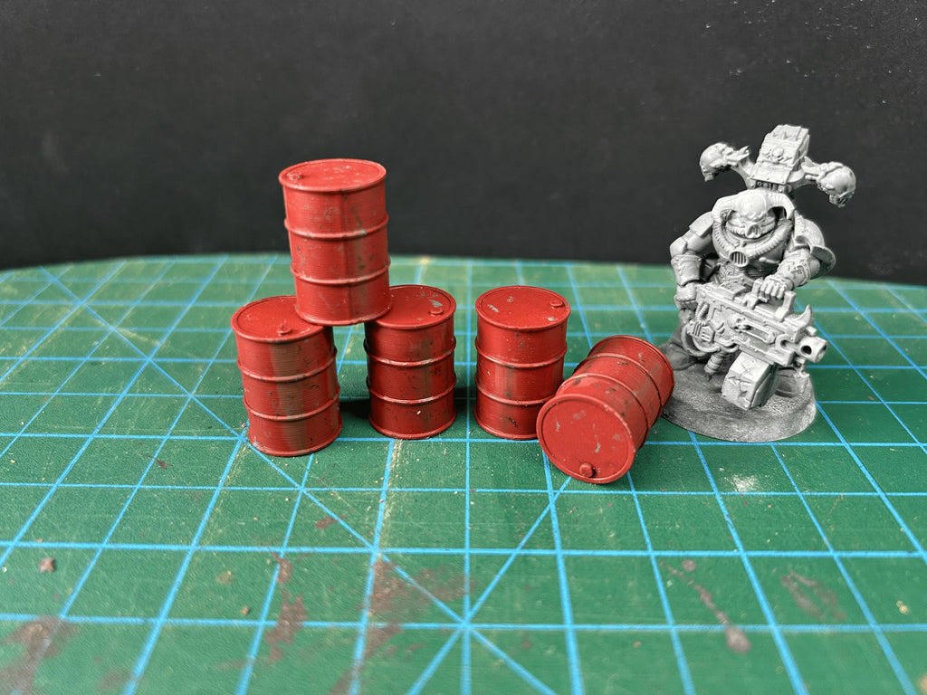 Hand-Painted Oil Drum Scatter Terrain